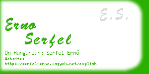 erno serfel business card